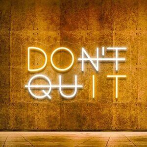DON'T QUIT/DO IT Yellow Cute Neon Sign Light Gym/Work Space/Man Cave/Dorm Decor